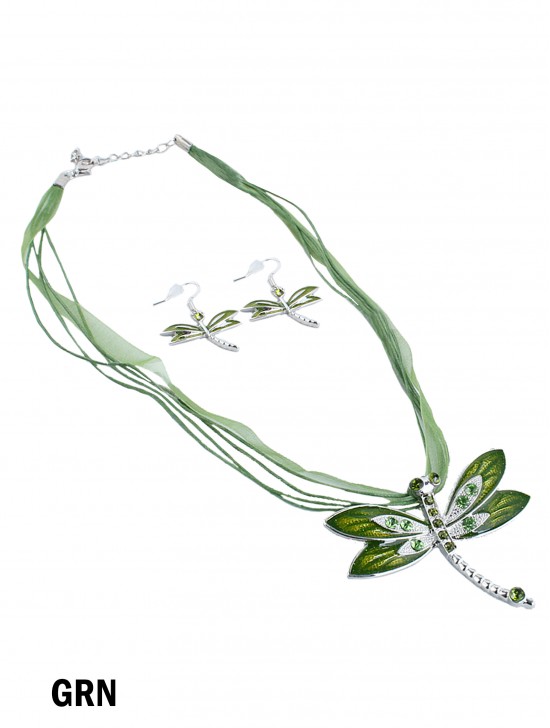 DRAGONFLY NECKLACE WITH EARRING SET